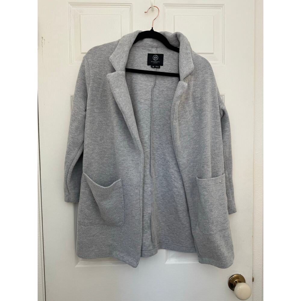 BoomBoom Jeans Women’s Knit Open Front Blazer Cardigan M Light Gray